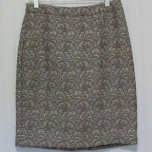 Ann Taylor Silver/Grey Metallic Pencil Skirt, Size 8